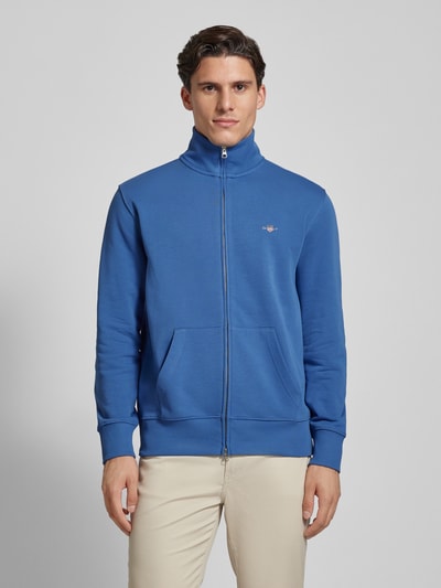 Gant Regular Fit Sweatjacke mit Label-Stitching Modell 'SGIELD' Royal 4