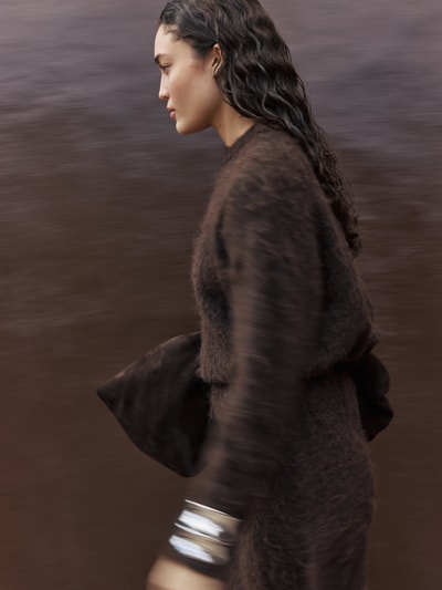 Jake*s Collection Gebreide pullover met ronde hals Donkerbruin - 6