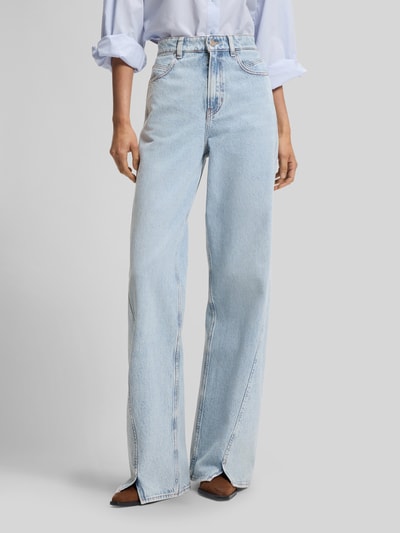 BOSS Orange Wide Leg Jeans aus reiner Baumwolle mit Ziernähten Modell 'C_MARLENE SLIT HR' Hellblau 4