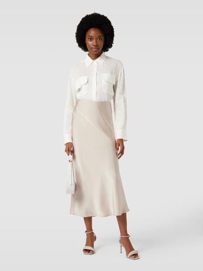 Weekend Max Mara Linnen blouse met opgestikte borstzakken met klep, model 'EUREKA' Offwhite - 1