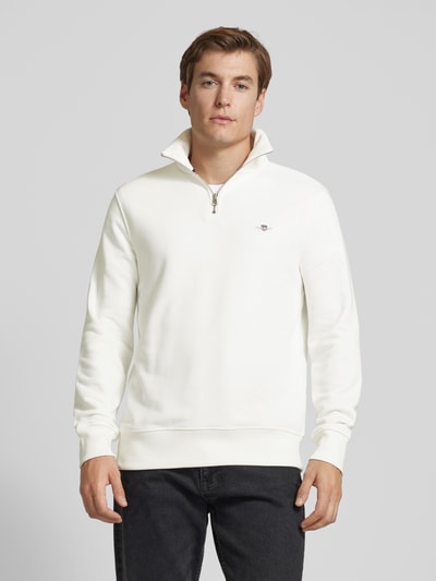 Gant Sweatshirt mit Label-Stitching Offwhite 4