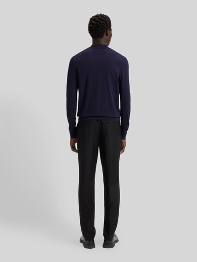 HUGO Regular fit gebreide pullover van viscosemix, model 'SAN MARC' Marineblauw - 5