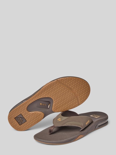 REEF Teenslippers met labeldetails, model 'FANNING' Donkerbruin - 4