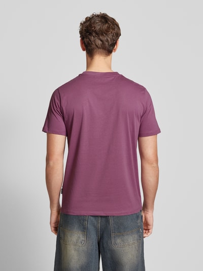 Blend T-Shirt mit geripptem Rundhalsausschnitt Modell 'JENS' Aubergine 5