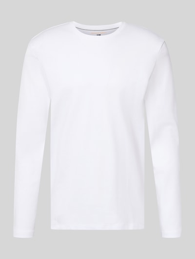 Produktfoto, Longsleeve aus reiner Baumwolle von Christian Berg Men, luźny krój, okrągły dekolt, jednokolorowy, długość tyłu w rozmiarze M: 70 cm