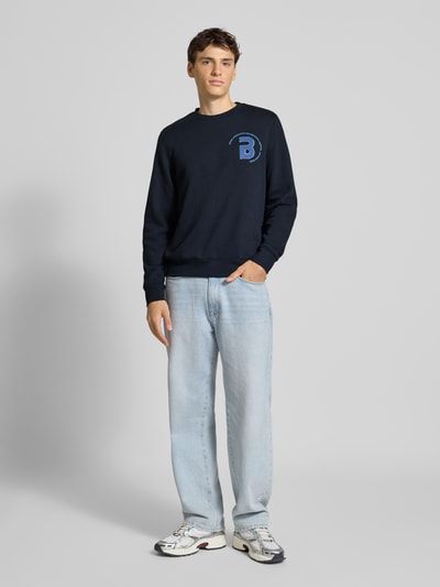 Blend Sweatshirt met labeldetail, model 'FLORIAN' Donkerblauw - 1