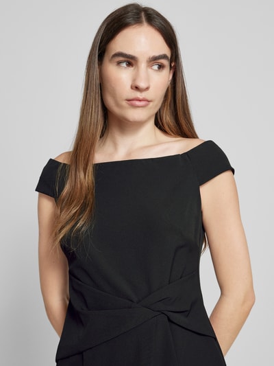 Lauren Ralph Lauren Knielange cocktailjurk met knoopdetail, model 'SARAN' Zwart - 3