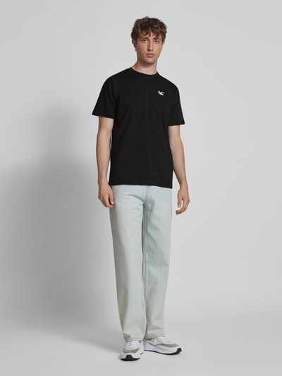 Dedicated T-Shirt mit Stitching und Rundhalsausschnitt Black 1