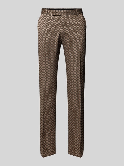 Karl Lagerfeld Slim fit pantalon met all-over motief Zand - 2