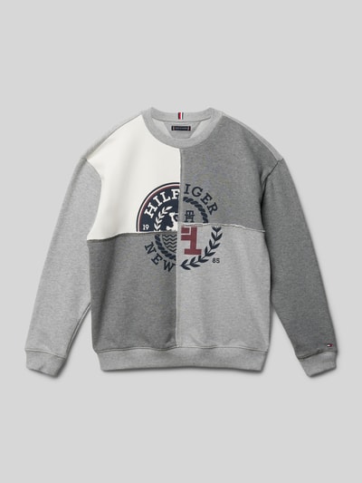 Tommy Hilfiger Teens Sweatshirt mit Label-Stitching Mittelgrau Melange 1