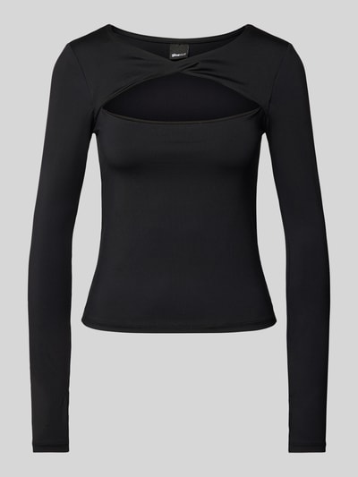 Gina Tricot Longsleeve mit Cut Out Black 1