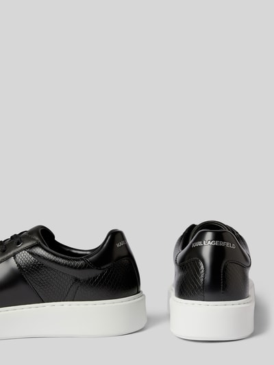 Karl Lagerfeld Leren sneakers met labelprint, model 'MAXI' Zwart - 2