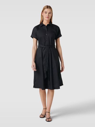 Christian Berg Woman Knielanges Kleid aus reiner Baumwolle Black 4