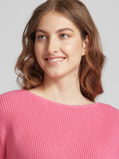 comma Casual Identity Strickpullover mit 3/4-Arm Pink 3