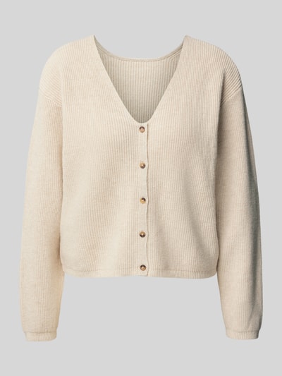 MSCH Copenhagen Cardigan mit V-Ausschnitt Modell 'Klaka' Beige 2