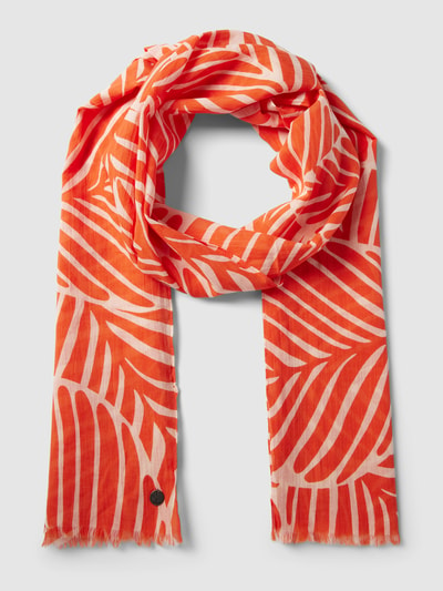 Fraas Schal mit Allover-Muster Modell 'Leave' Orange 2