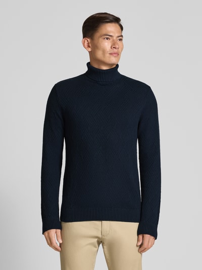 SELECTED HOMME Regular Fit Rollkragenpullover aus reiner Baumwolle Modell 'TREVOR' Blau 4