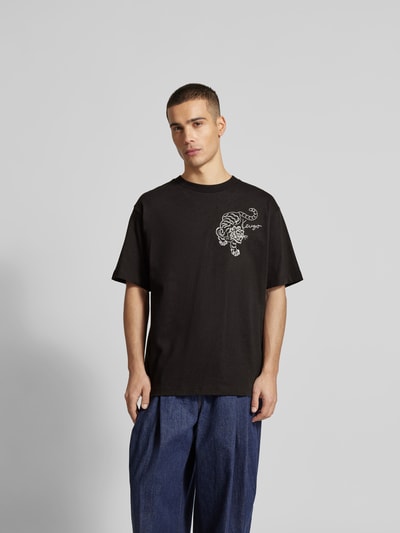 Kenzo T-Shirt mit Label-Print Black 4