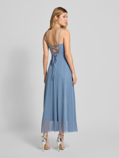 TROYDEN COLLECTION Cocktailkleid mit Spaghettiträgern und Raffungen Hellblau 5