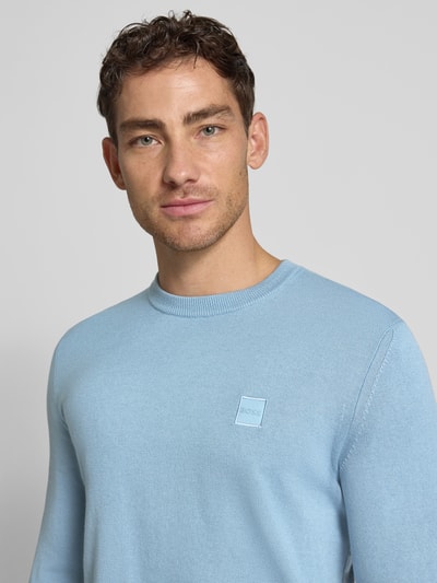 BOSS Orange Regular Fit Strickpullover aus Baumwoll-Kaschmir-Mix Modell 'KANOVANO' Hellblau 3