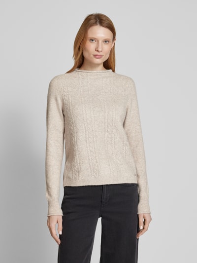 QS Strickpullover mit Stehkragen Beige 4