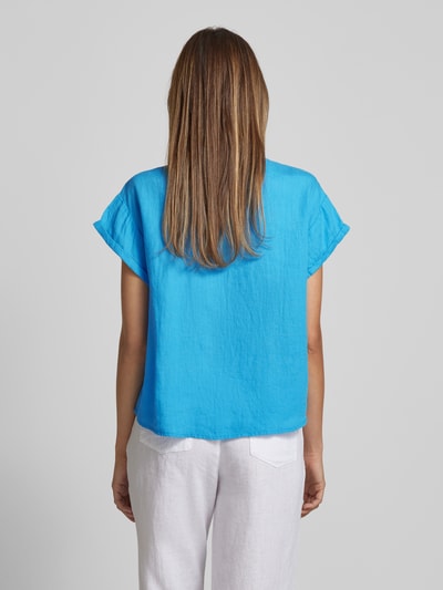 Knowledge Cotton Apparel Overhemdblouse van zuiver linnen Turquoise - 5