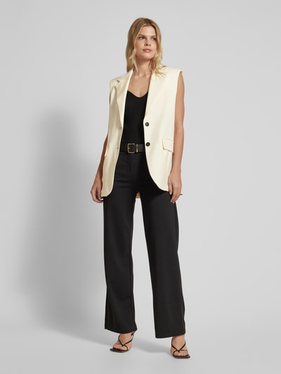 Weekend Max Mara Linnen gilet met reverskraag, model 'DONNA' Offwhite - 1