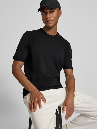 BOSS Green męski t-shirt o kroju regular fit z mieszanki bawełny model 'MOMENTUM-LITE' Czarny 3