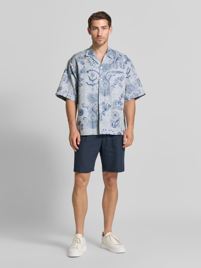 Scotch & Soda Modern Fit Freizeithemd mit Brustleistentasche Marine 1