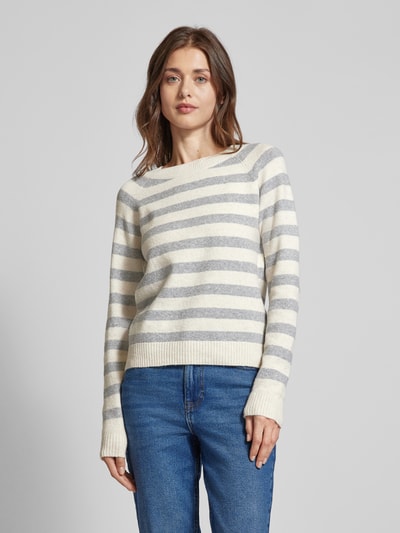 Vero Moda Sweter z dzianiny z długim rękawem model ‘DOFFY’ Écru 4