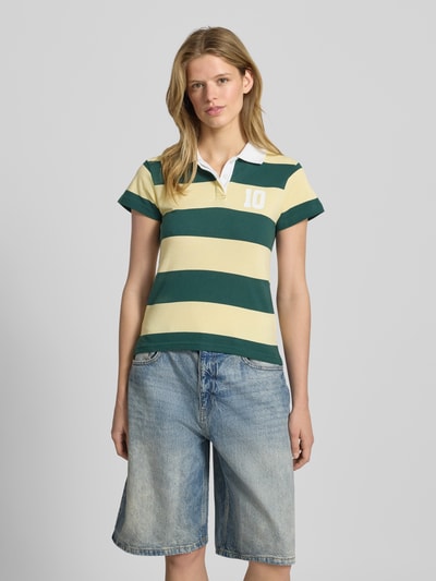 Review Regular Fit Poloshirt mit verdeckter Knopfleiste Dunkelgruen 4