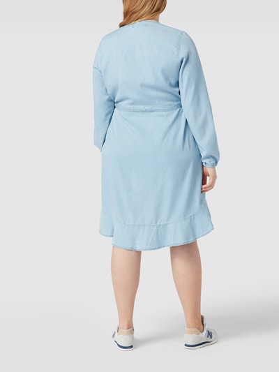 ONLY CARMAKOMA PLUS SIZE midi-jurk in wikkellook Lichtblauw - 5