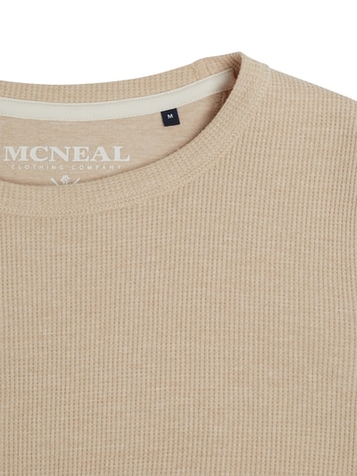 MCNEAL Shirt met lange mouwen en wafelstructuur, model 'Loydie' Beige gemêleerd - 2