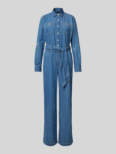 Lauren Ralph Lauren Jumpsuit in Denim-Optik mit Bindegürtel Modell 'CRISELDA' Jeansblau 2