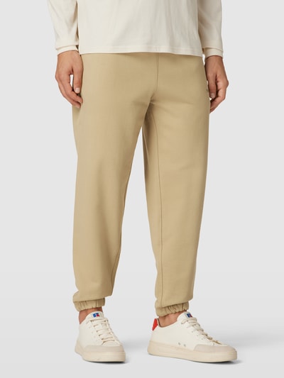 Polo Ralph Lauren Spodnie dresowe z detalem z logo Khaki 4
