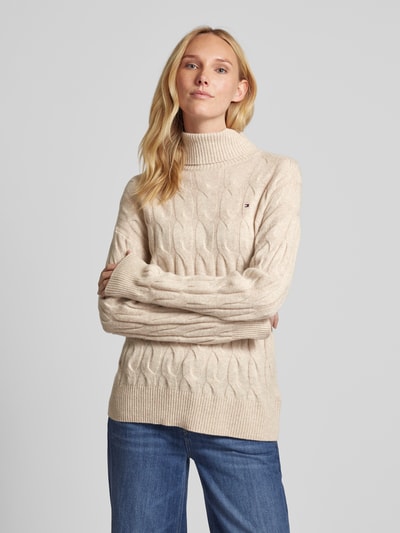 Tommy Hilfiger Strickpullover mit Rollkragen Beige 4