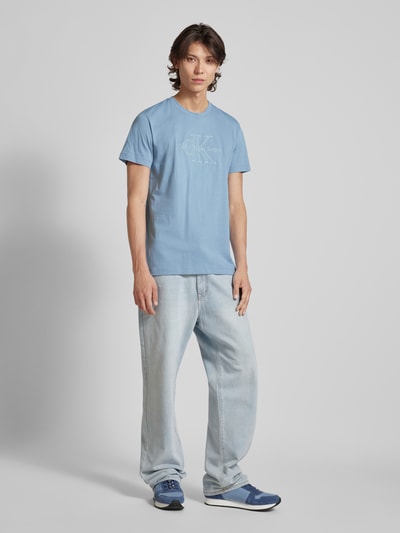 Calvin Klein Jeans T-Shirt mit Rundhalsausschnitt Hellblau 1