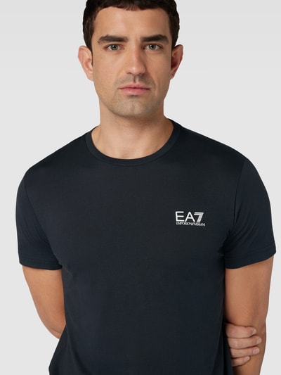 EA7 Emporio Armani T-shirt met labelprint Donkerblauw - 3