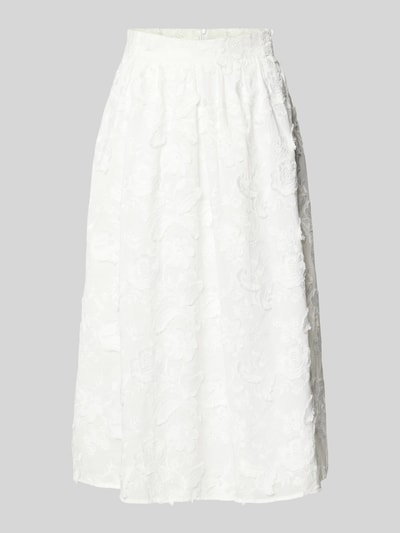Christian Berg Woman Midirock mit Motiv-Stitching Offwhite 2