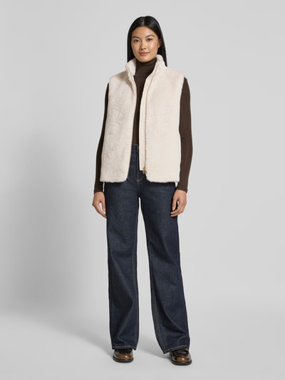 s.Oliver BLACK LABEL Kamizelka o kroju regular fit z pluszu  Gliniany 1