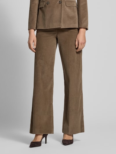 Weekend Max Mara Regular Fit Cordhose mit Bundfalte Taupe 4