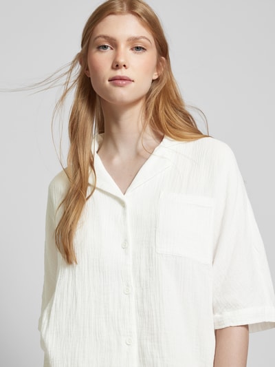 Only Bluzka koszulowa krótka z fakturowanym wzorem model ‘LTHYRA’ Złamany biały 3
