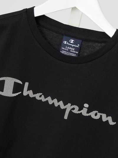 CHAMPION T-Shirt aus Baumwolle mit Logo-Print  Black 2