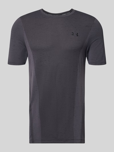 Produktfoto, Regular Fit Sport-T-Shirt mit Logo-Print von Under Armour in Dunkelgrau mit feiner Struktur, Herren Sport-T-Shirt von Under Armour