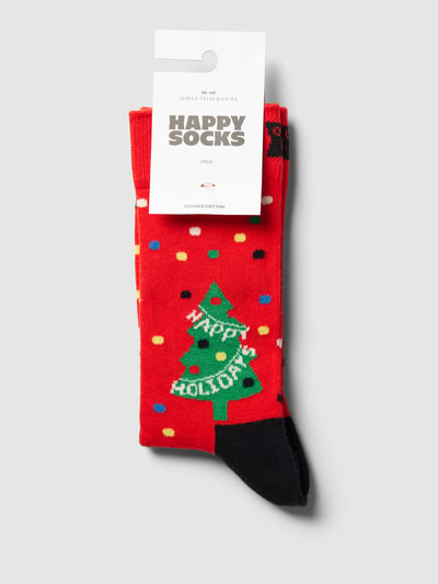 Happy Socks Socken mit Allover-Muster Modell 'Happy Holidays' Hellrot 3