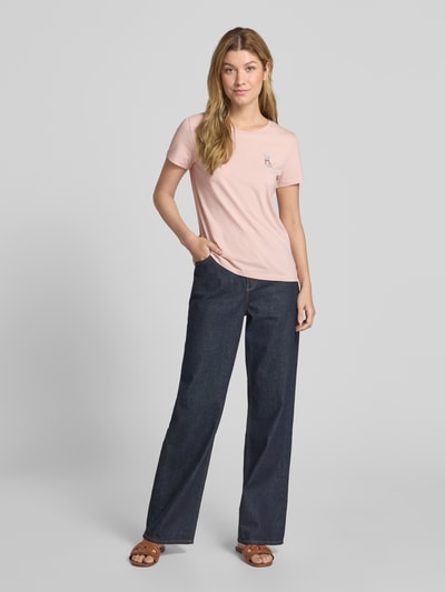 Tom Tailor Denim Regular Fit T-Shirt aus reiner Baumwolle Hellrosa 1