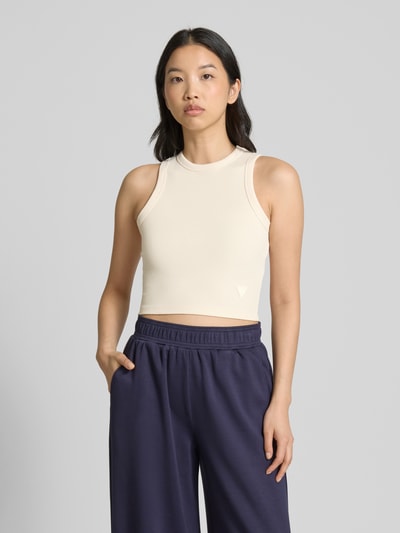 Guess Activewear Crop Top mit Label-Detail Modell 'EDIE' Sand 4