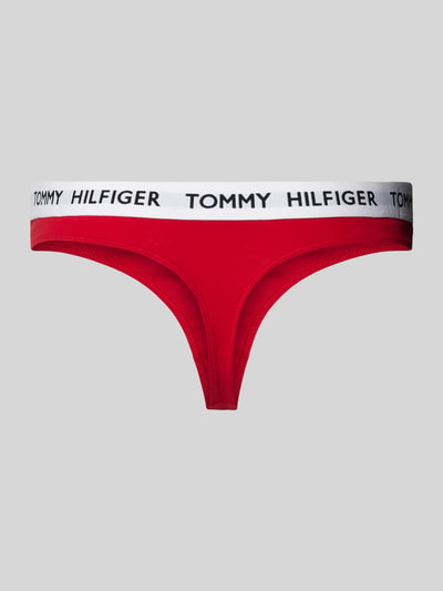 TOMMY HILFIGER String mit Label-Bund Modell 'THONG' Rot 3