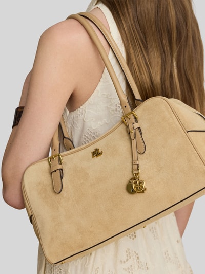 Lauren Ralph Lauren Henkeltasche aus echtem Veloursleder Beige 6