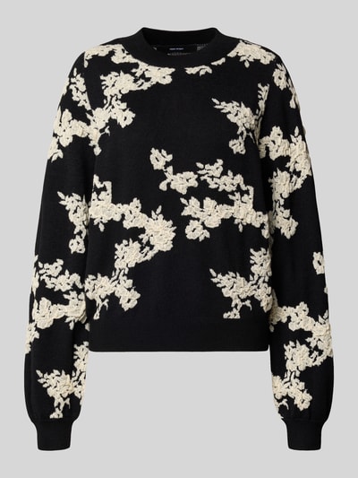 Vero Moda Regular fit gebreide pullover van viscosemix, model 'NANCY' Zwart - 2